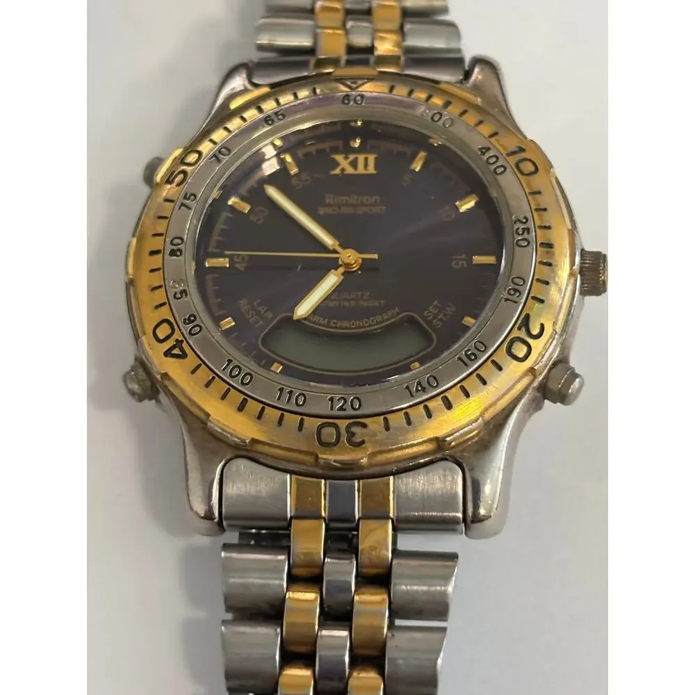 Vintage Armitron Pro All Sport Mens Watch 20/2803P T205 Alarm Water No Battery